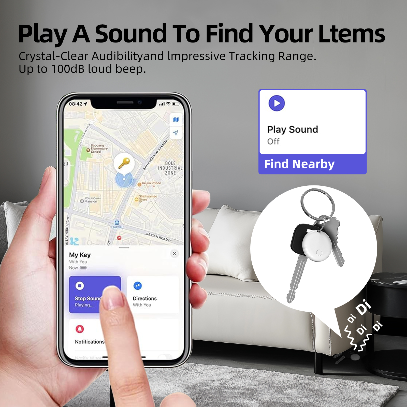 Loshall F10 Akıllı Takip Cihazı - Apple Bul (Find My) Uyumlu Anahtar ve Eşya Bulucu - Görsel 4